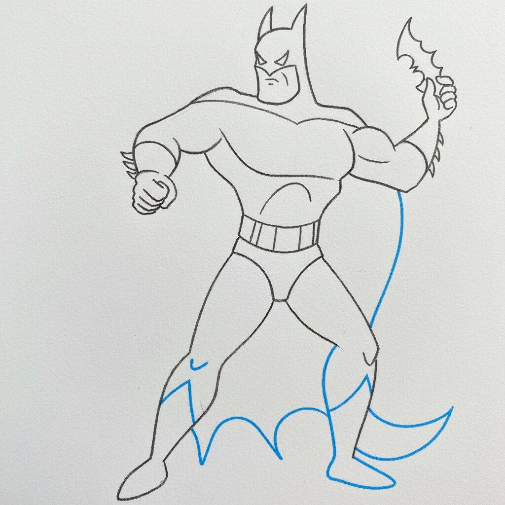 Como Desenhar o Batman Fácil – Tutorial de desenho Passo a Passo – Passo 8