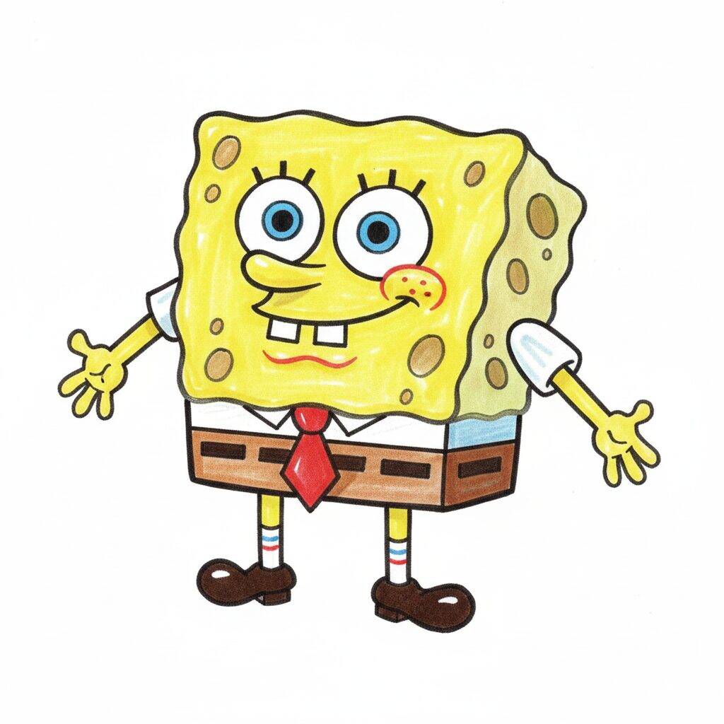 Como Desenhar o Bob Esponja - Passo a Passo Fácil