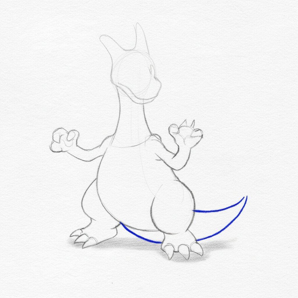 Como Desenhar o Charizard – Tutorial de desenho Passo a Passo – Passo 5