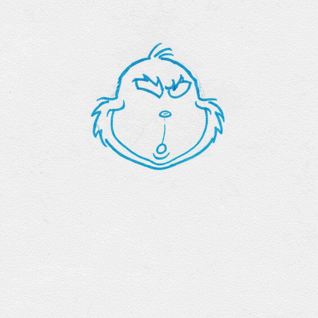 Como Desenhar o Grinch – Passo a Passo Fácil – Passo 1