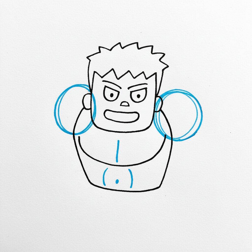 Como Desenhar o Hulk – Passo a Passo Fácil – Passo 5