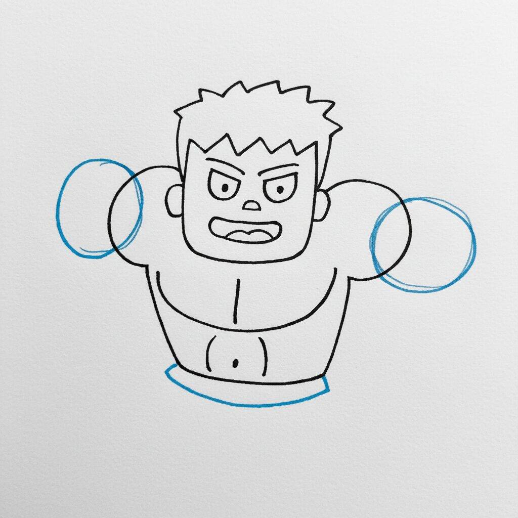 Como Desenhar o Hulk – Passo a Passo Fácil – Passo 6