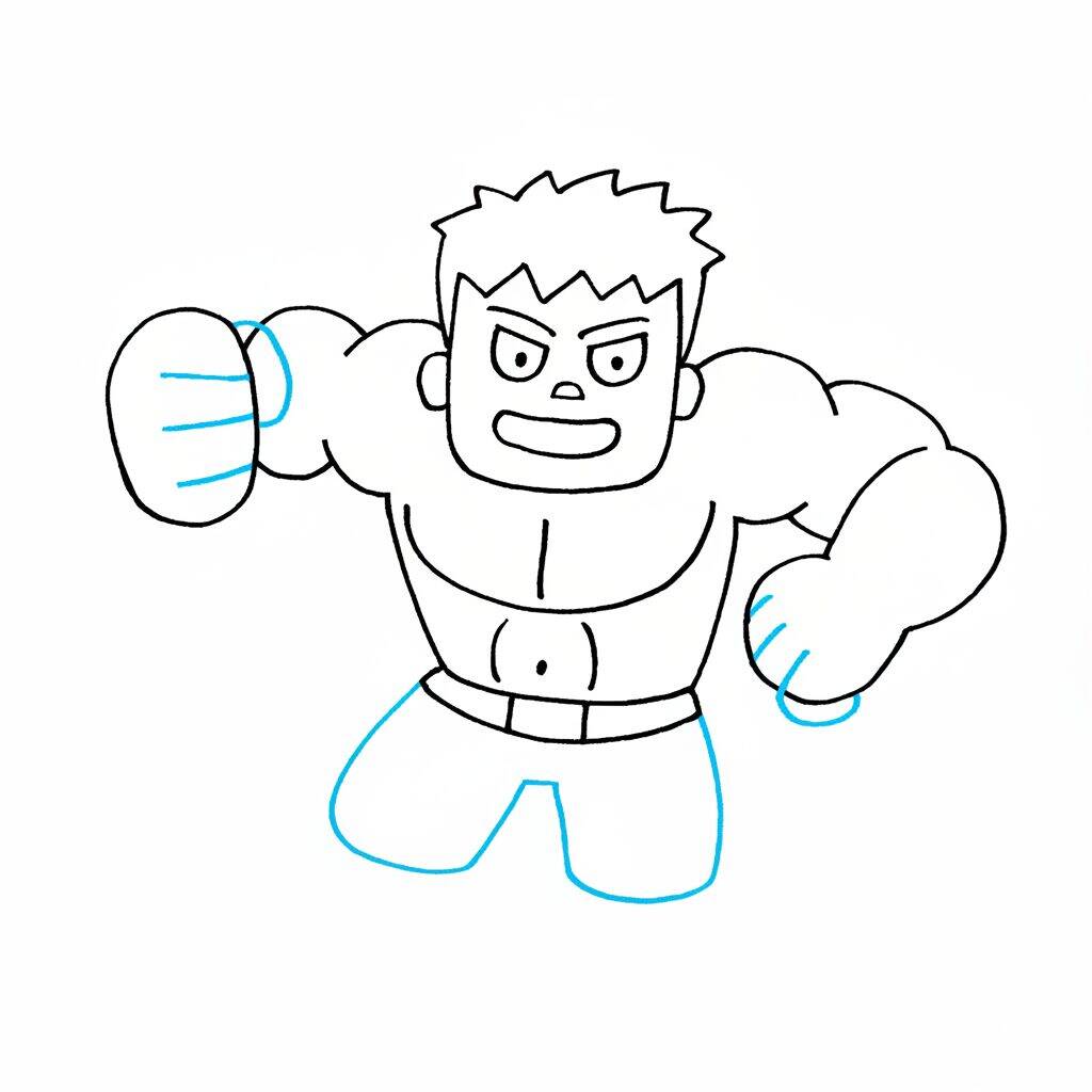 Como Desenhar o Hulk – Passo a Passo Fácil – Passo 8