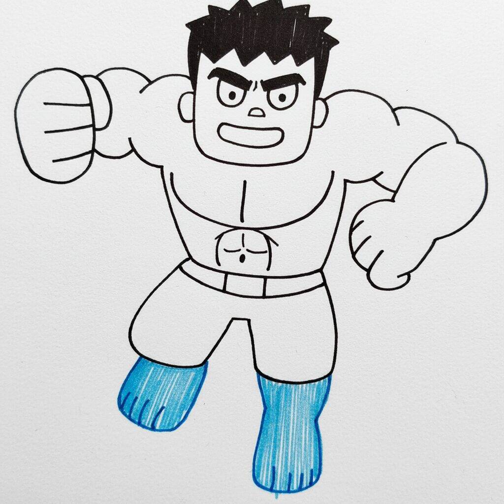 Como Desenhar o Hulk – Passo a Passo Fácil – Passo 9