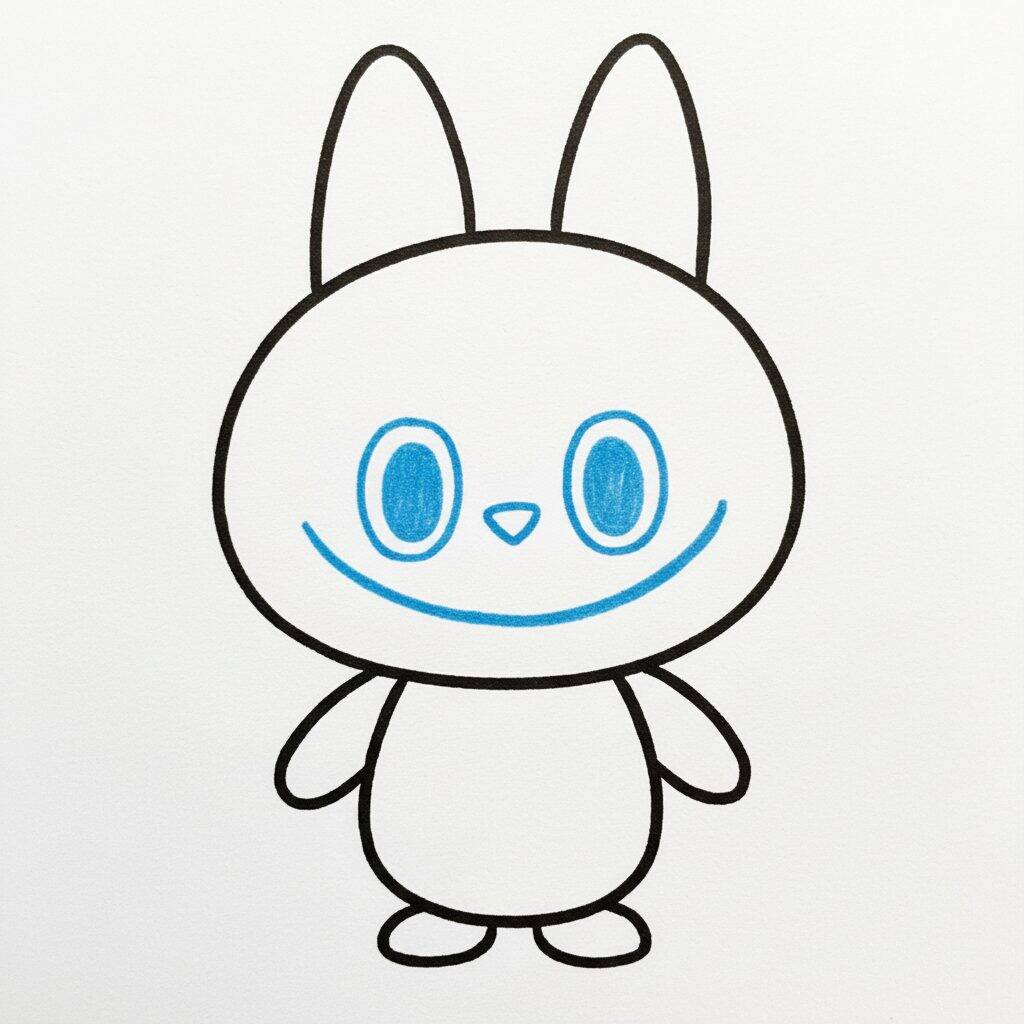 Como Desenhar o Labubu – Passo a Passo – Passo 5