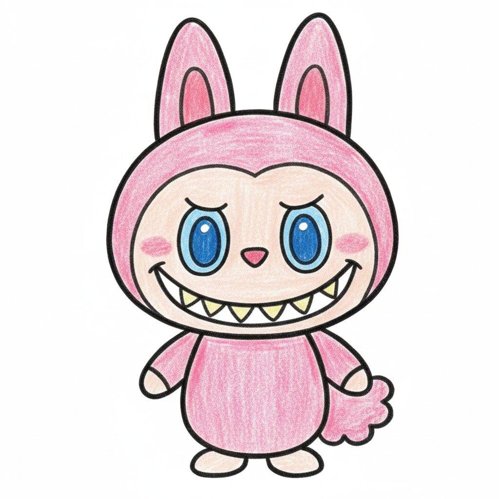 Como Desenhar o Labubu – Passo a Passo – Passo 8