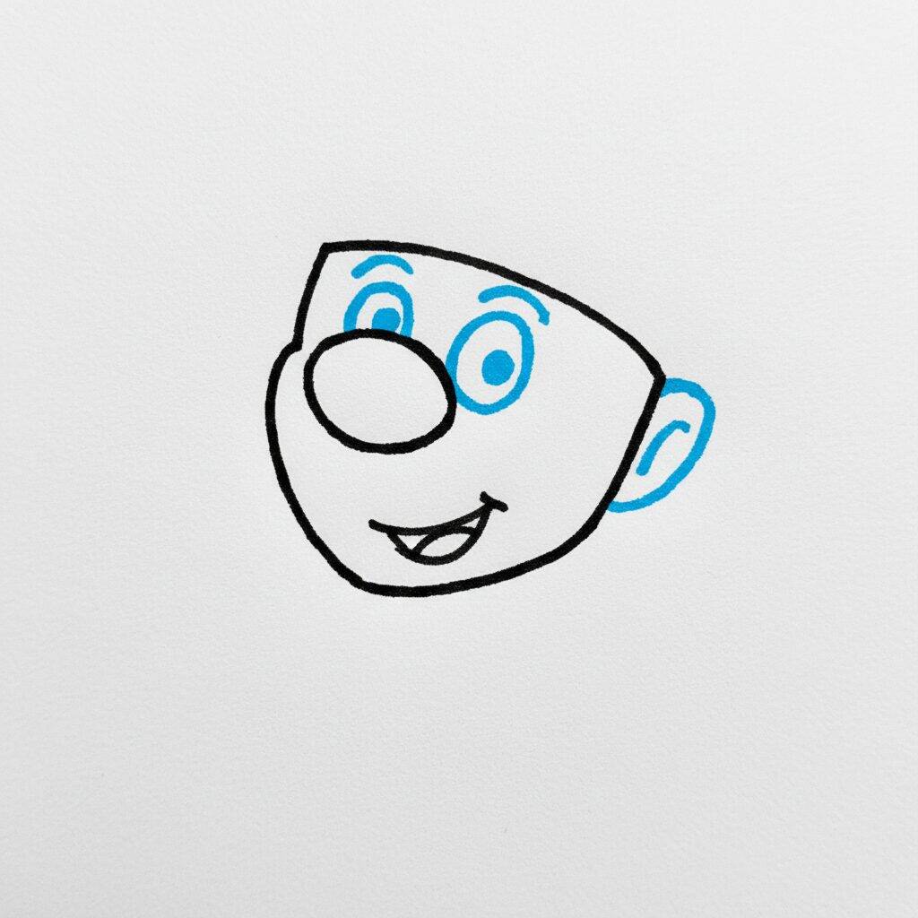 Como Desenhar o Mario – Passo a Passo Fácil – Passo 2