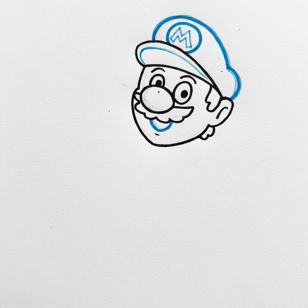 Como Desenhar o Mario – Passo a Passo Fácil – Passo 4