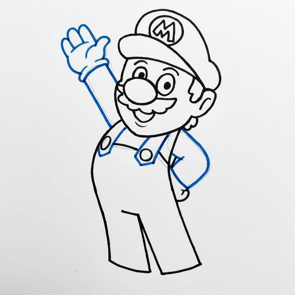 Como Desenhar o Mario – Passo a Passo Fácil – Passo 6