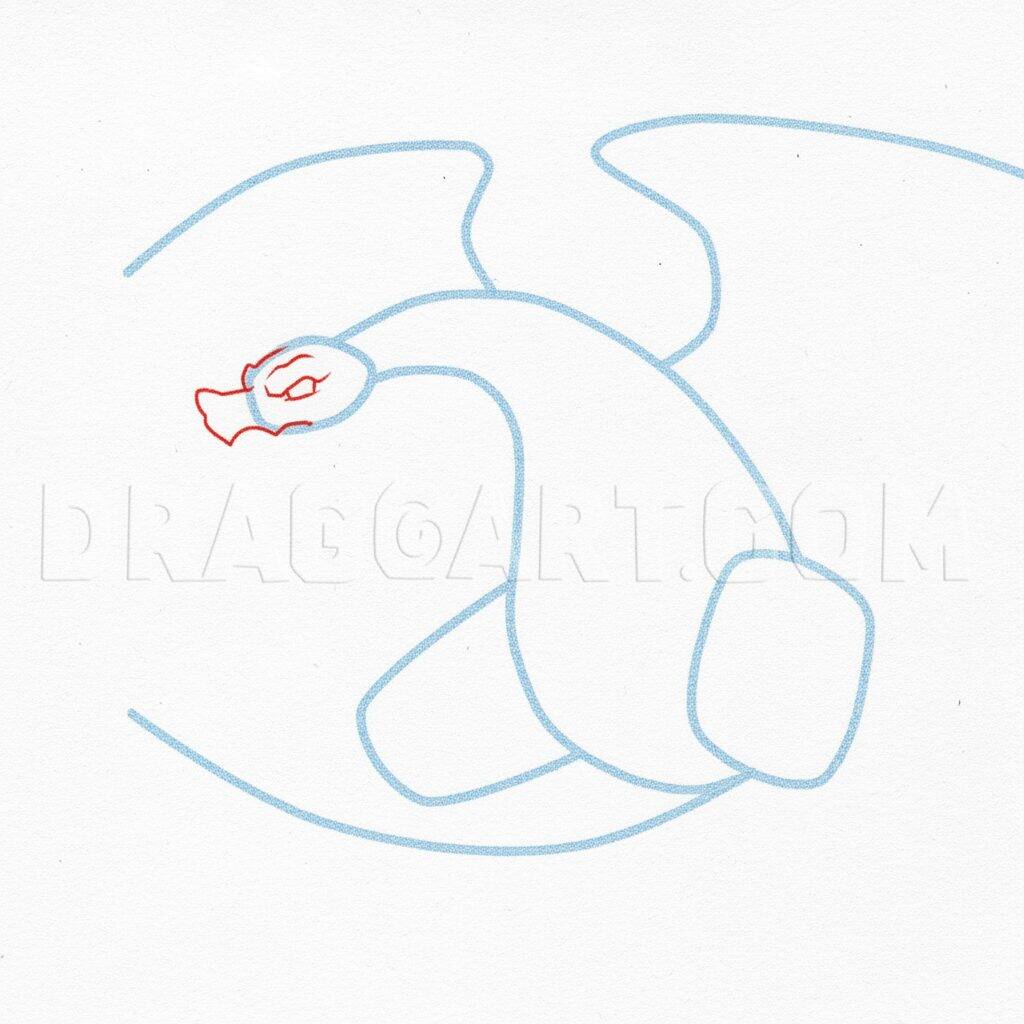 Como Desenhar o Mega Charizard – Tutorial de desenho Passo a Passo – Passo 2