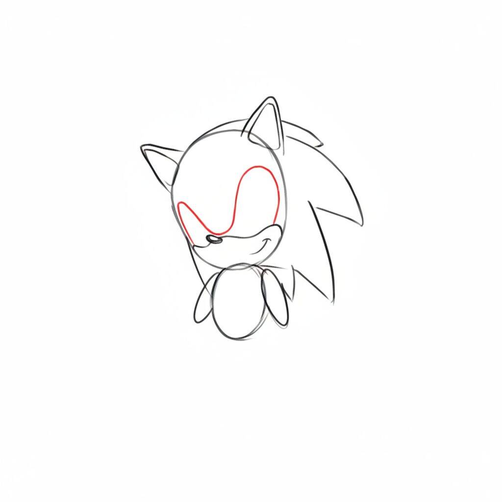Como Desenhar o Sonic the Hedgehog – Tutorial de Desenho Passo a Passo – Passo 3