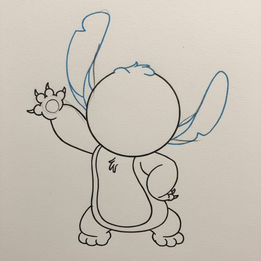 How to Draw Cute Stitch Step by Step – Step 6