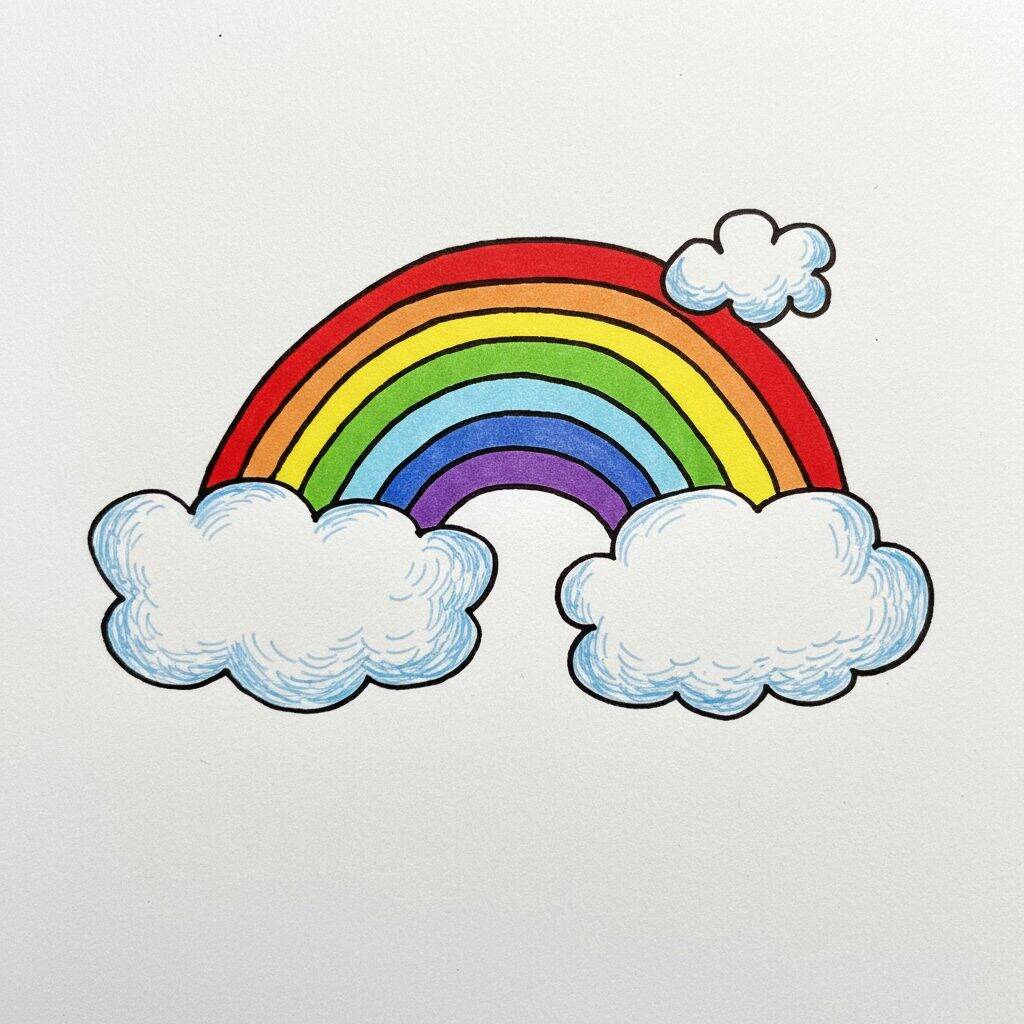 Como Desenhar um Arco-íris – Passo a Passo Fácil – Passo 5
