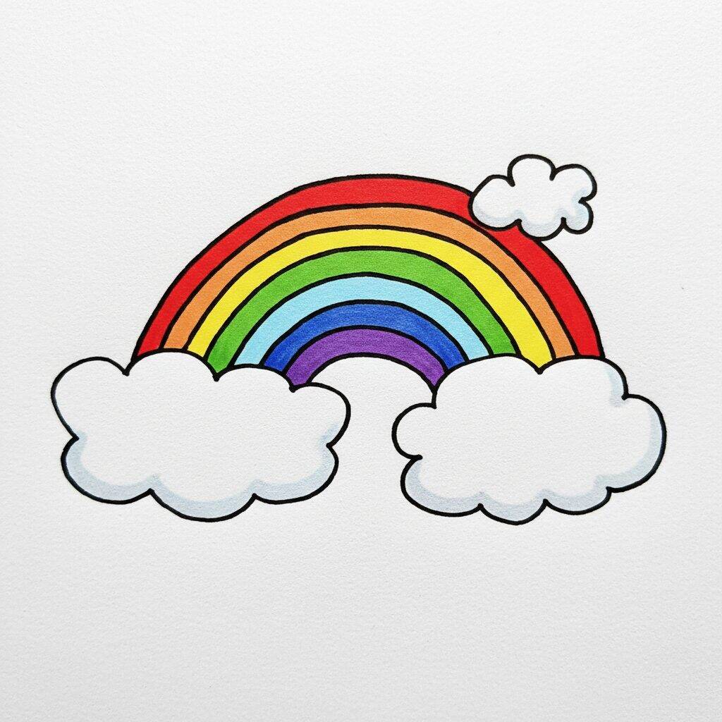 Como Desenhar um Arco-íris - Passo a Passo Fácil