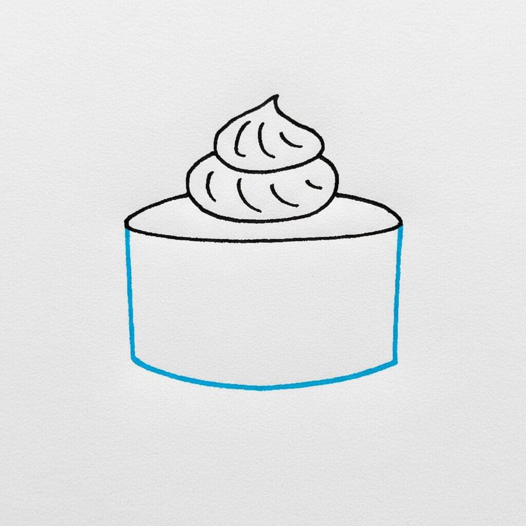 Como Desenhar um Bolo – Passo a Passo Fácil – Passo 4
