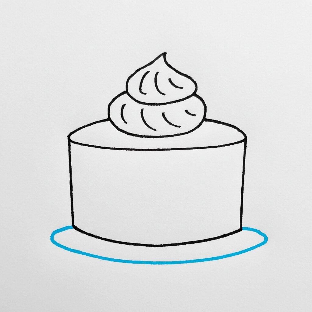 Como Desenhar um Bolo – Passo a Passo Fácil – Passo 5