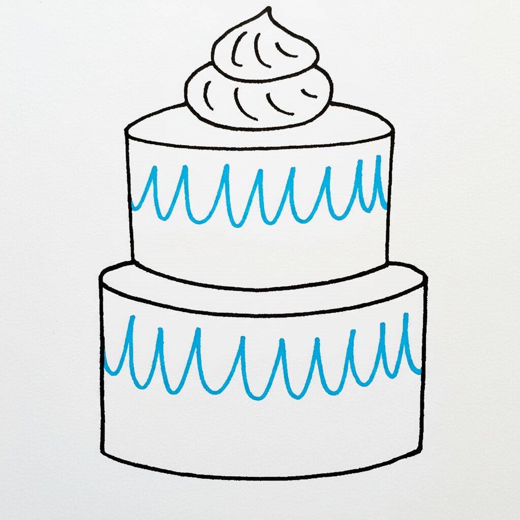 Como Desenhar um Bolo – Passo a Passo Fácil – Passo 7