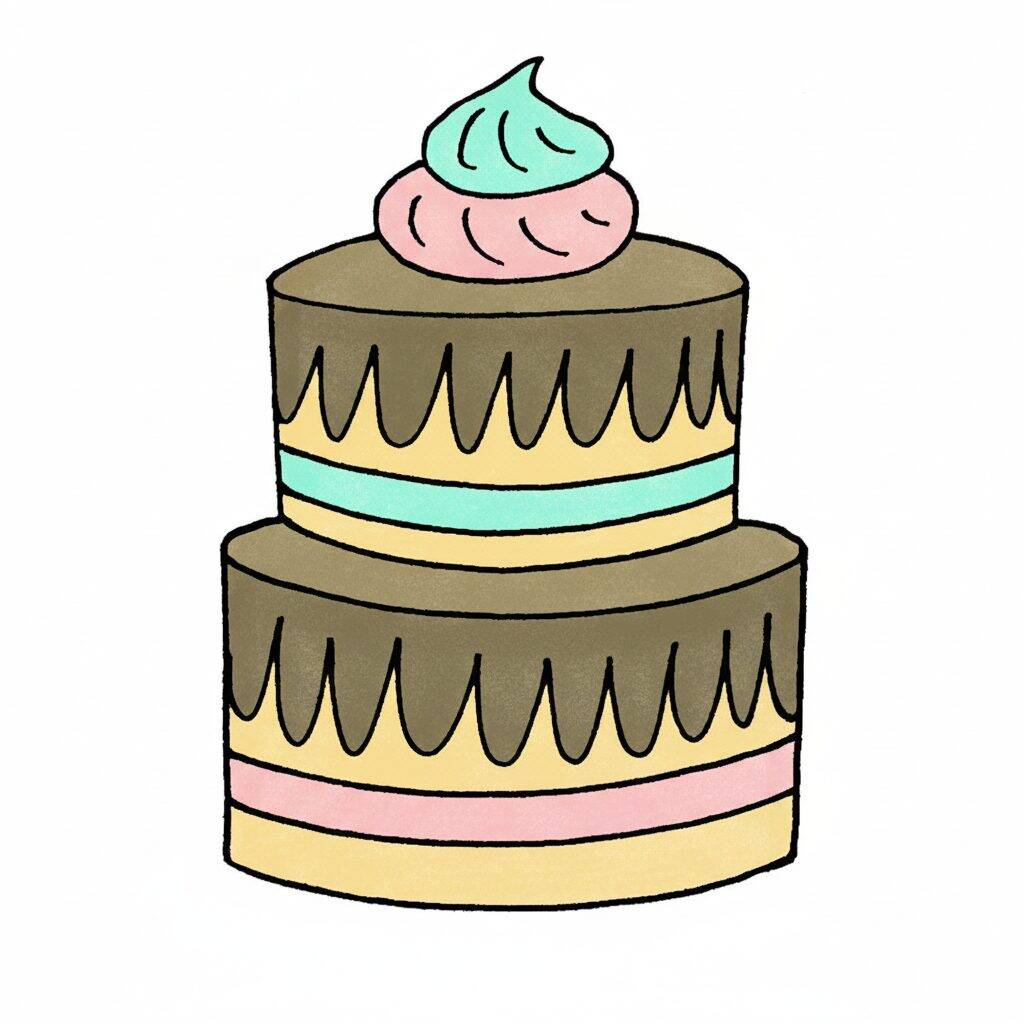 Como Desenhar um Bolo – Passo a Passo Fácil – Passo 9