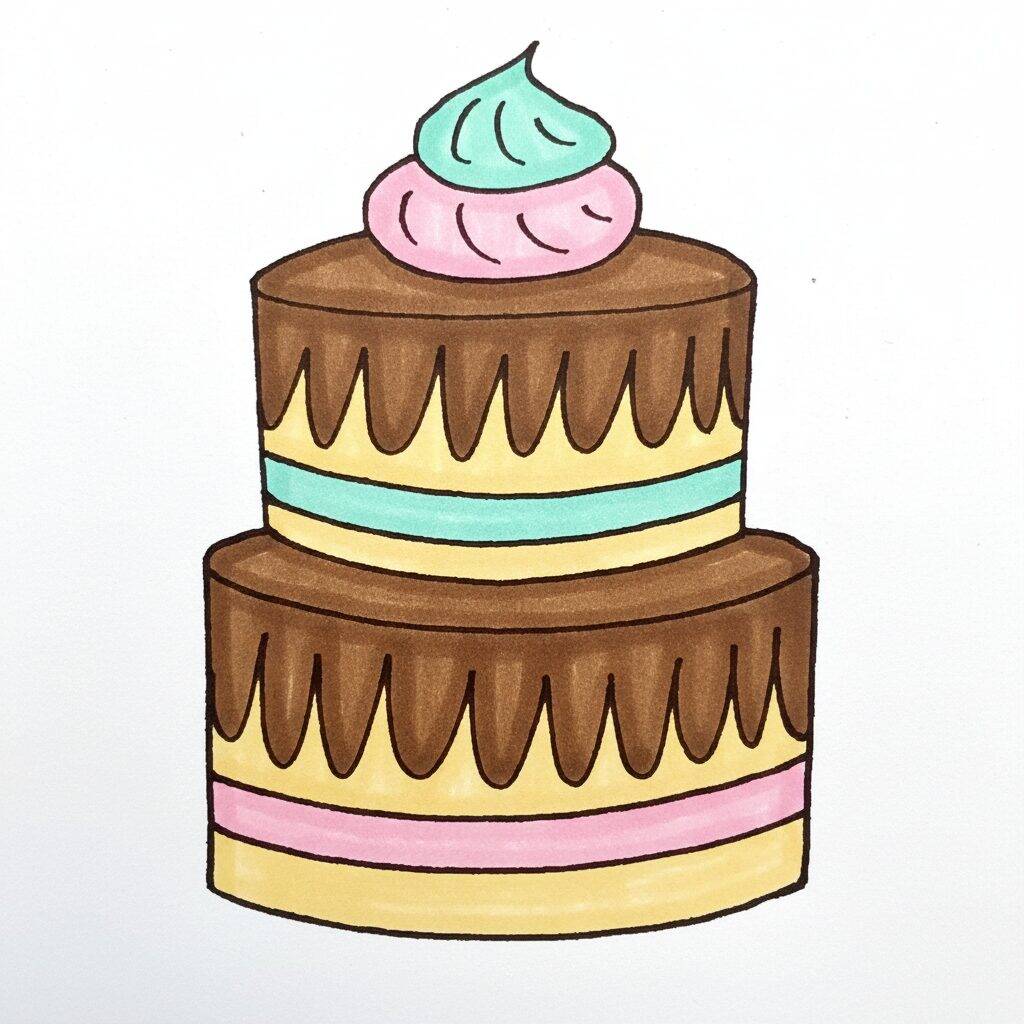 Como Desenhar um Bolo - Passo a Passo Fácil