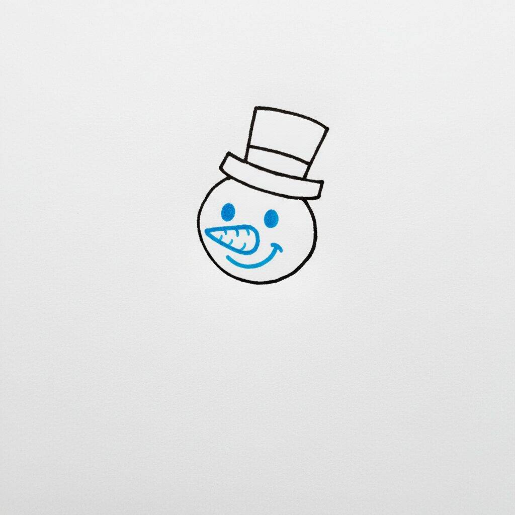 Como Desenhar um Boneco de Neve – Passo a Passo Fácil – Passo 3