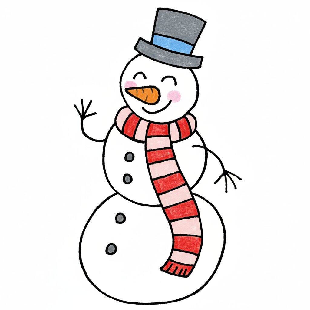 Como Desenhar um Boneco de Neve - Passo a Passo Fácil