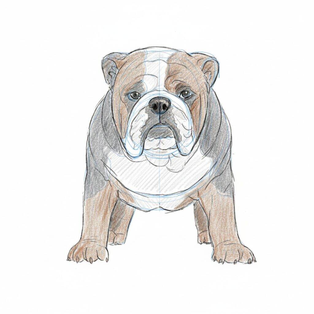 Como Desenhar um Cachorro Realista (Bulldog) - Tutorial de desenho Passo a Passo