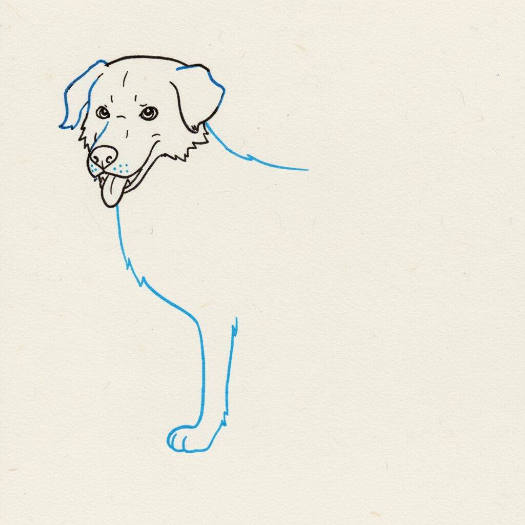 Cómo dibujar un perro realista – Paso a paso – Paso 3