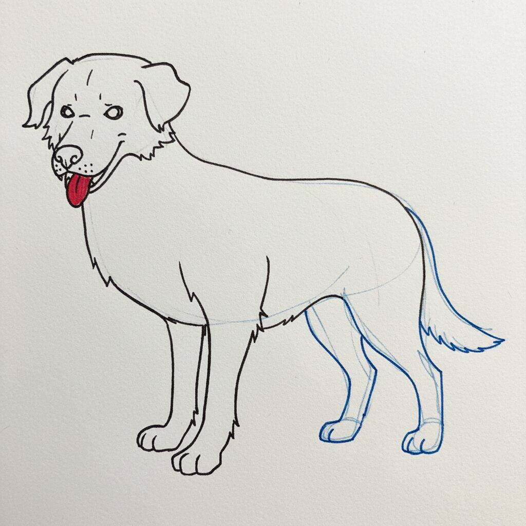 Cómo dibujar un perro realista – Paso a paso – Paso 4