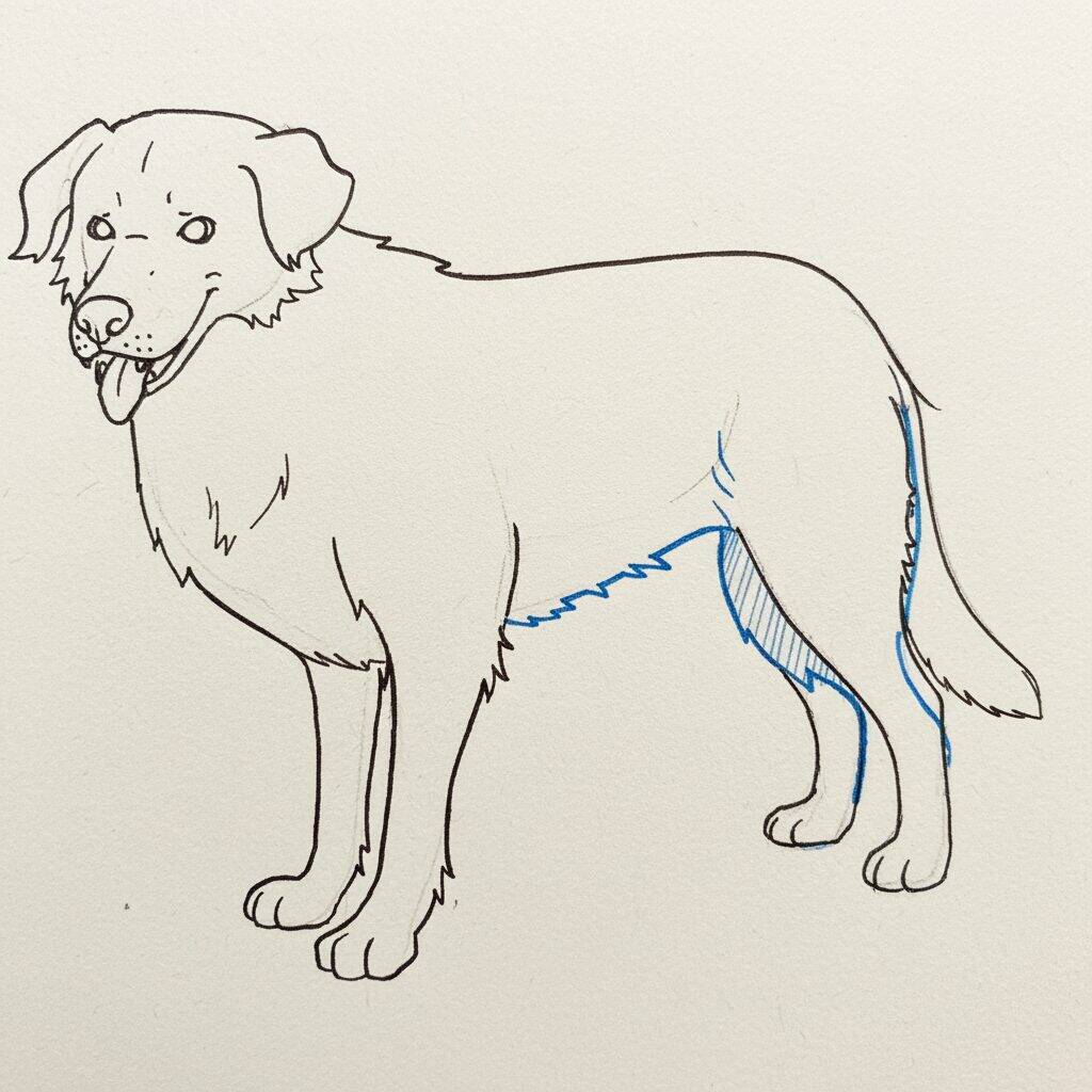 Cómo dibujar un perro realista – Paso a paso – Paso 6