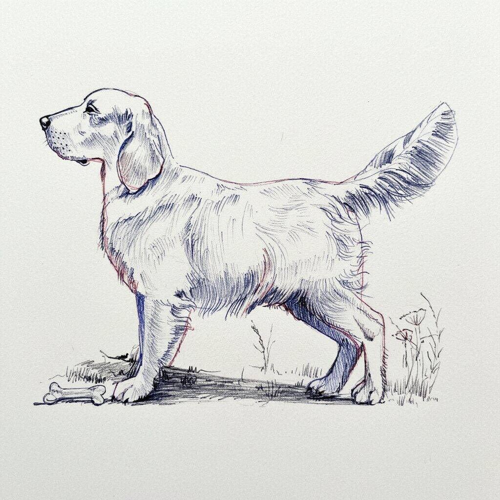 Como Desenhar um Cachorro Realista (Retriever) - Passo a Passo