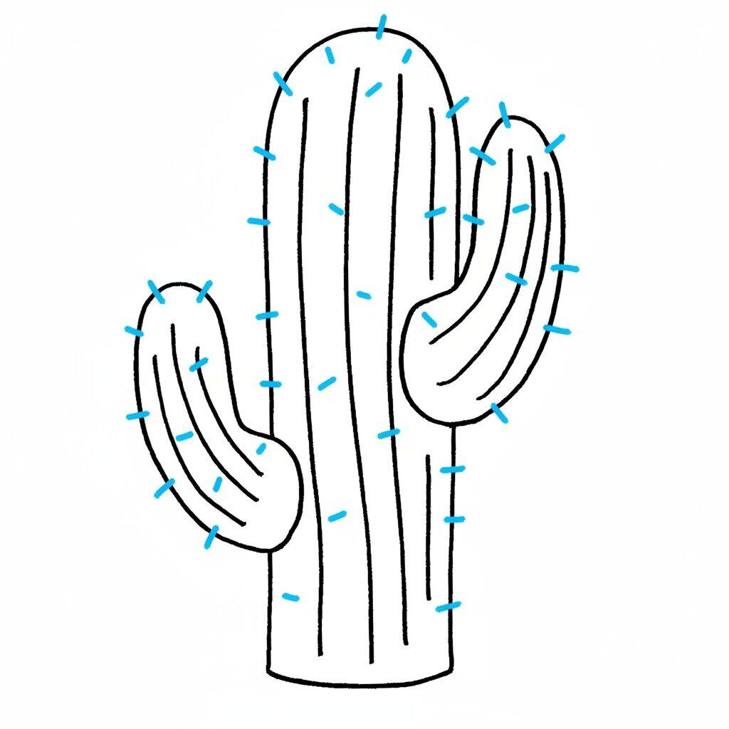 Como Desenhar um Cacto – Passo a Passo Fácil – Passo 5
