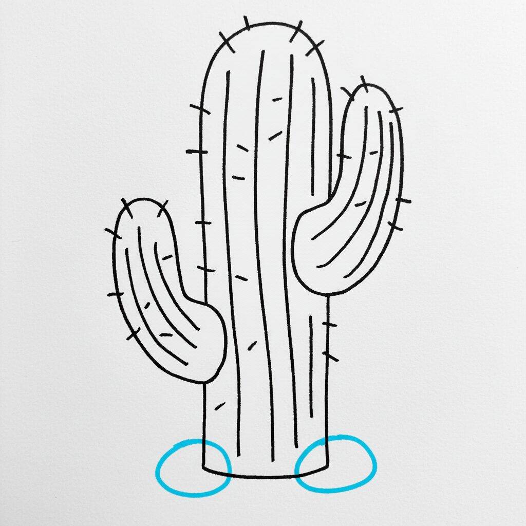 Como Desenhar um Cacto – Passo a Passo Fácil – Passo 6
