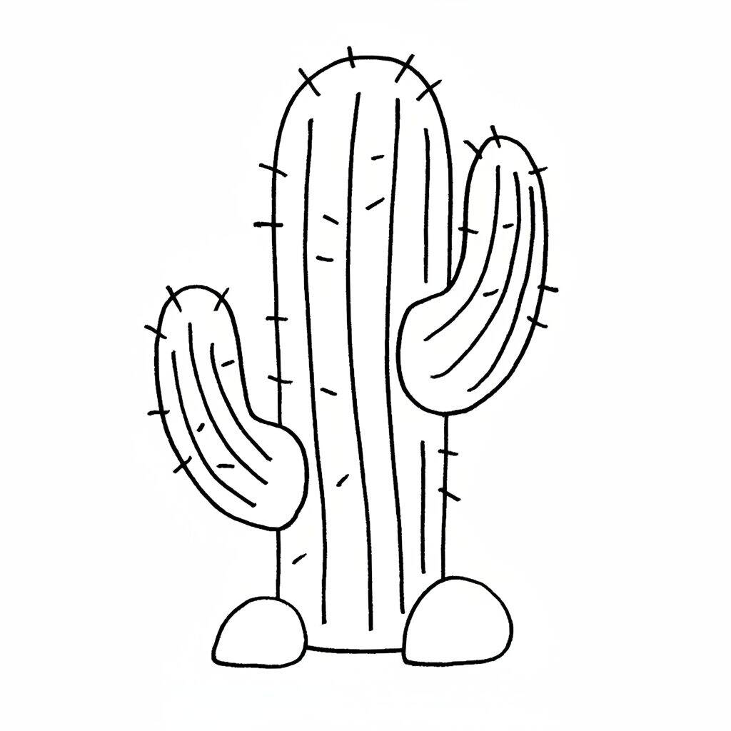 Como Desenhar um Cacto – Passo a Passo Fácil – Passo 7