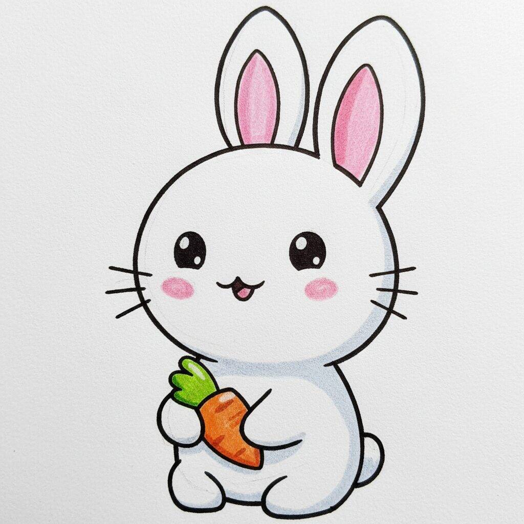 Como Desenhar um Coelhinho kawaii Fofo Passo a Passo