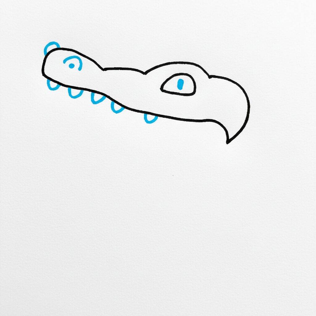 Como Desenhar um Crocodilo – Passo a Passo – Passo 2