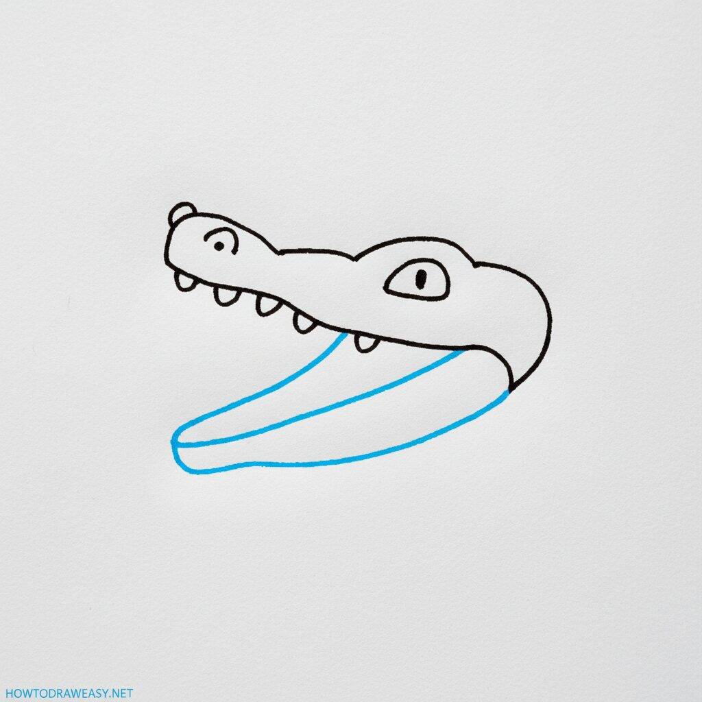 Como Desenhar um Crocodilo – Passo a Passo – Passo 3