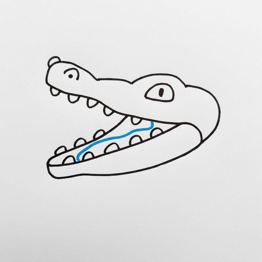 Como Desenhar um Crocodilo – Passo a Passo – Passo 4