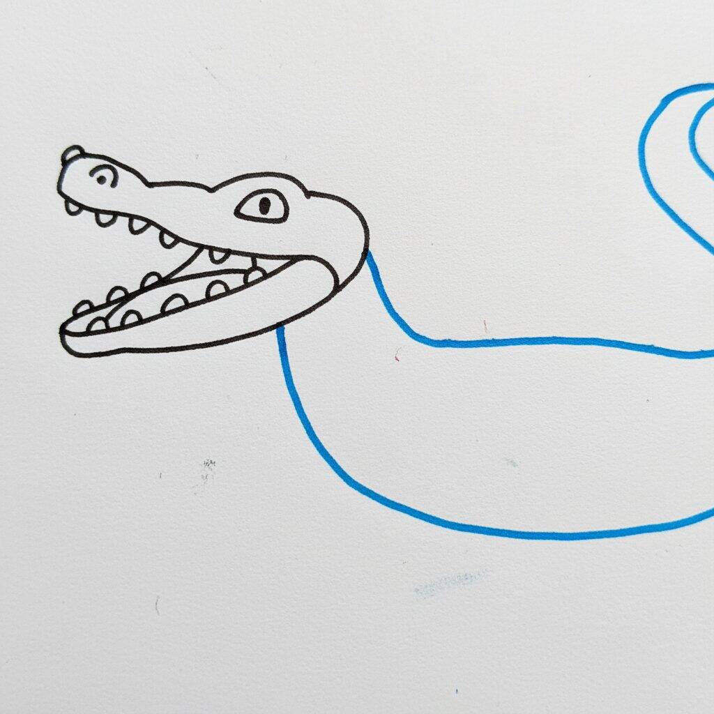 Como Desenhar um Crocodilo – Passo a Passo – Passo 5