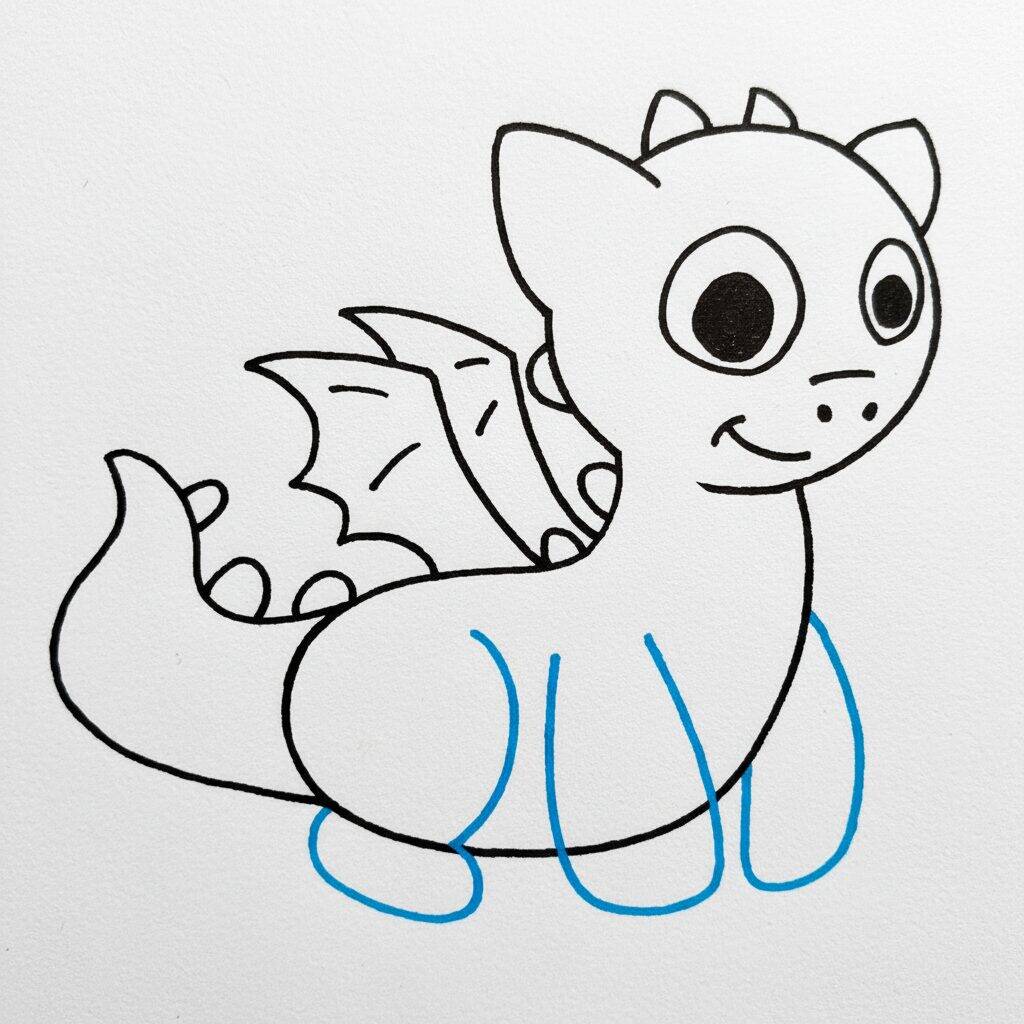 Como Desenhar um Dragão Fácil – Passo a Passo – Passo 6