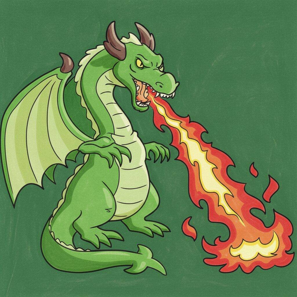 Como Desenhar um Dragão cuspindo fogo – Passo 10