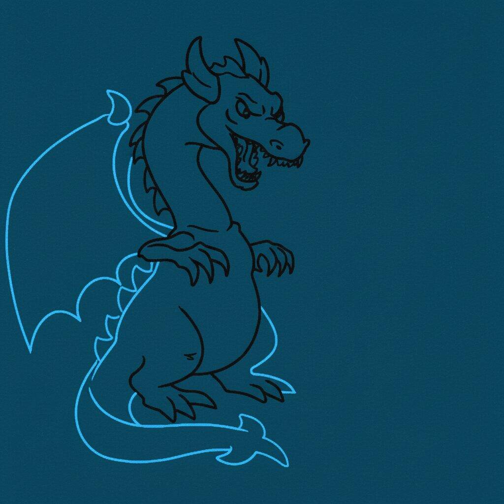 Como Desenhar um Dragão cuspindo fogo – Passo 6