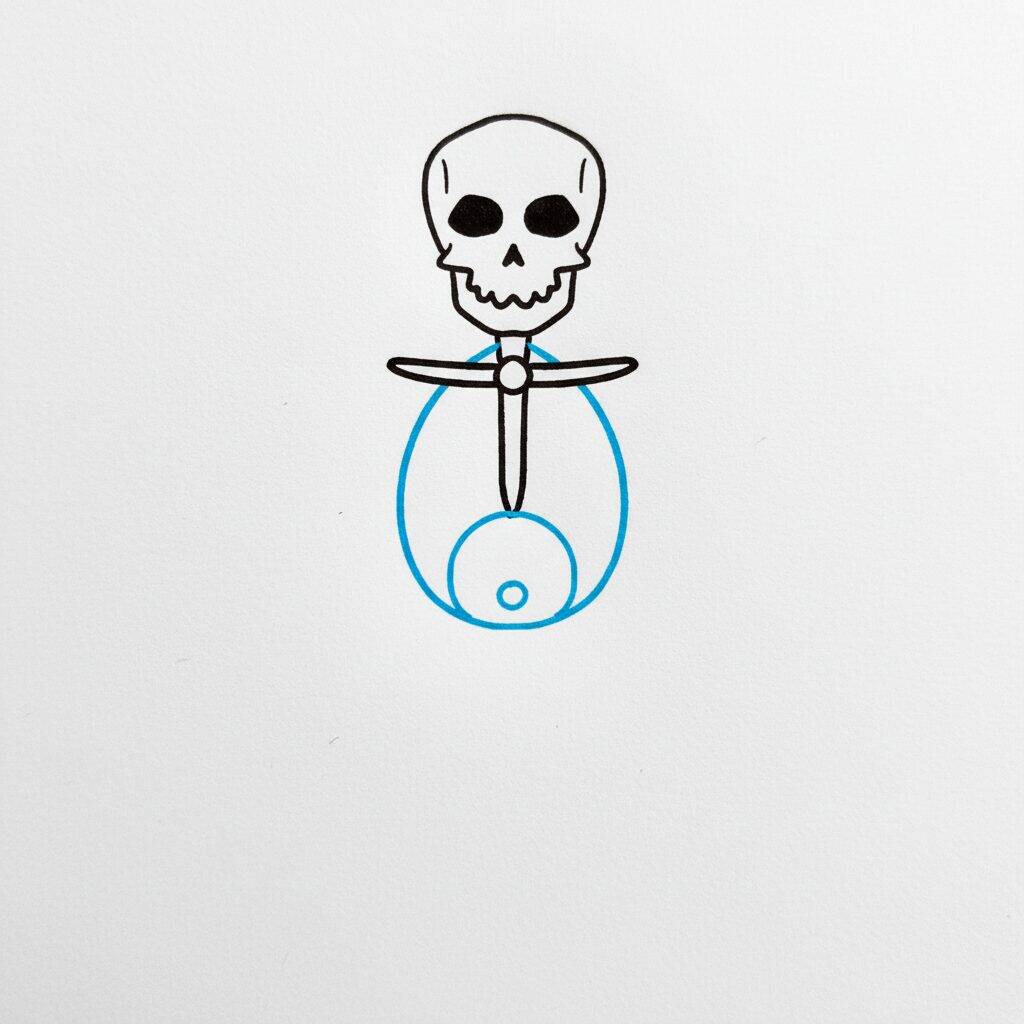 Cómo Dibujar un Esqueleto – Fácil Paso a Paso – Paso 3