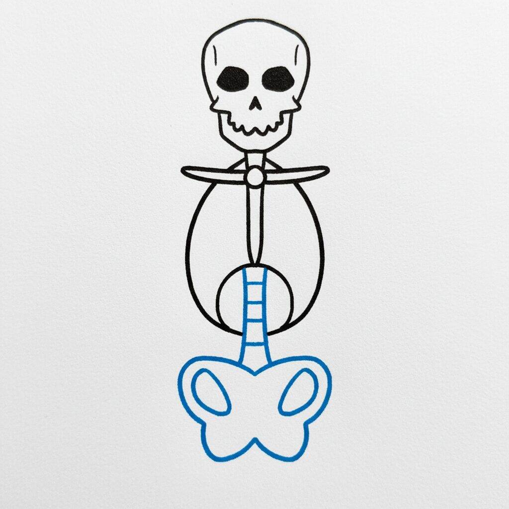 Cómo Dibujar un Esqueleto – Fácil Paso a Paso – Paso 4