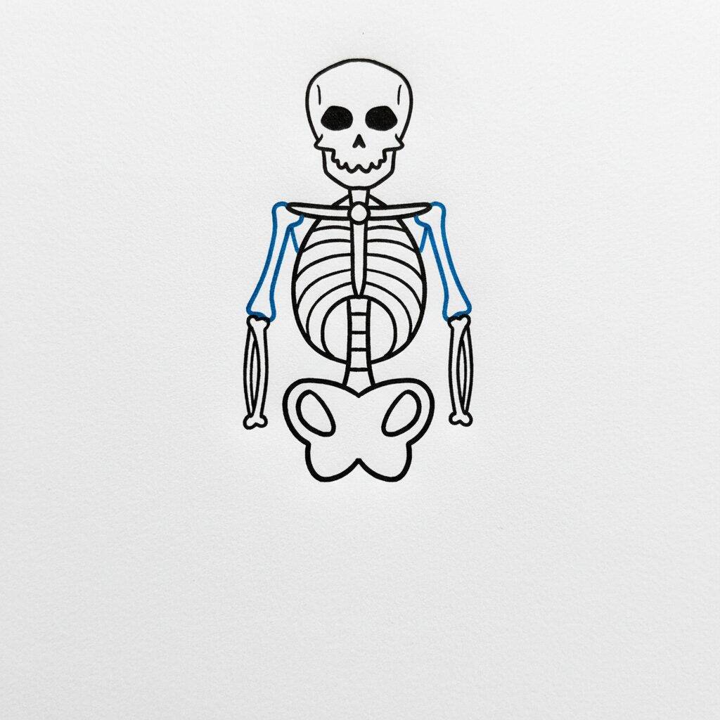 Cómo Dibujar un Esqueleto – Fácil Paso a Paso – Paso 6