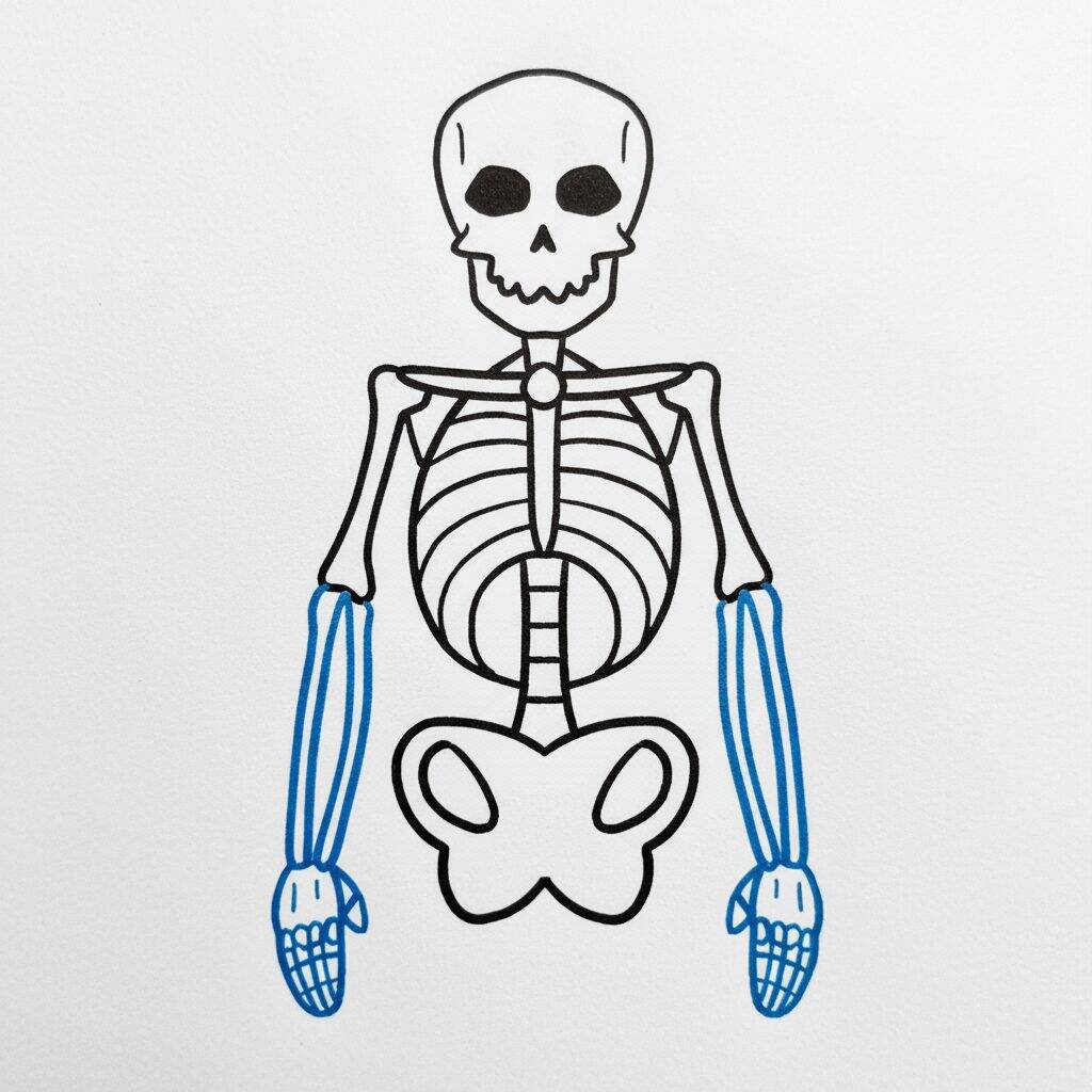 Cómo Dibujar un Esqueleto – Fácil Paso a Paso – Paso 7