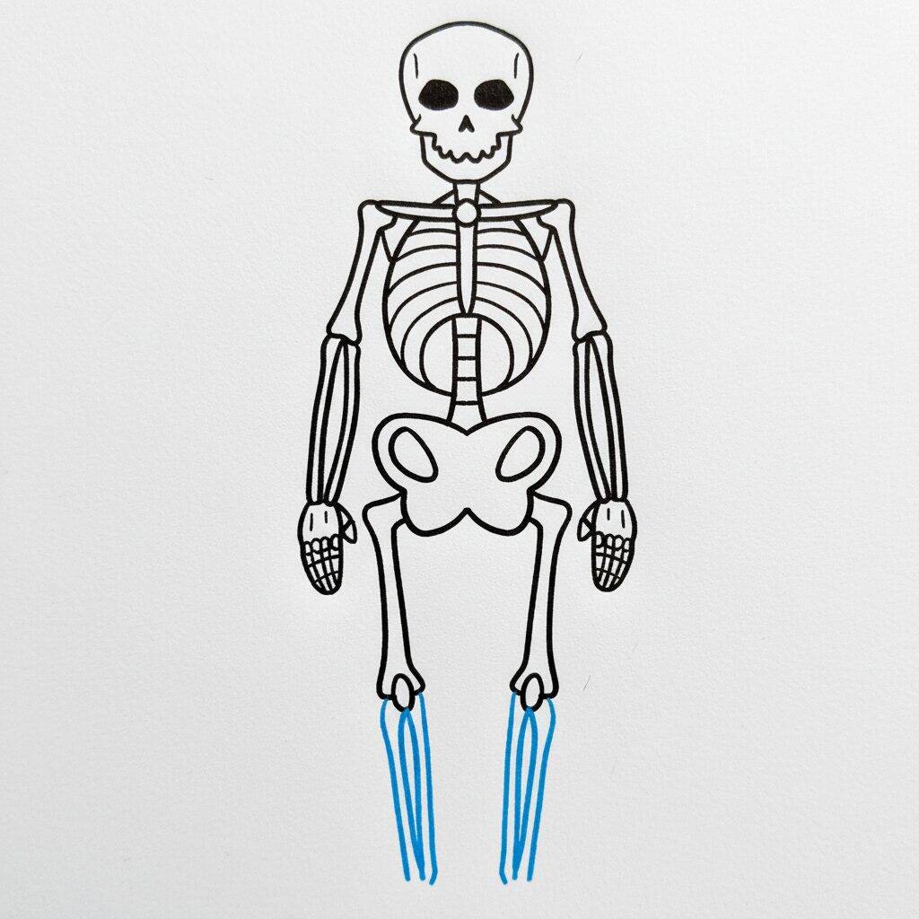 Cómo Dibujar un Esqueleto – Fácil Paso a Paso – Paso 9