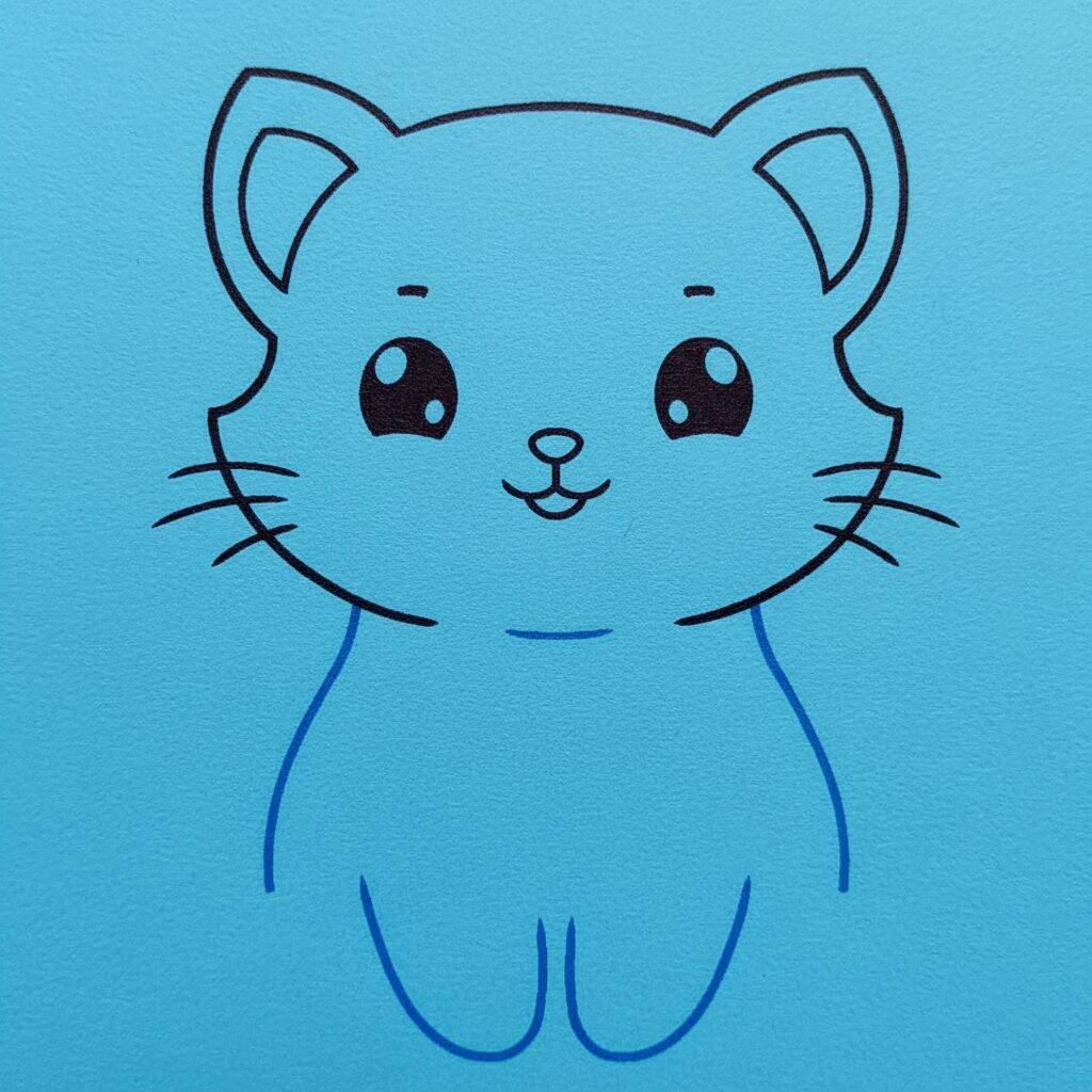 Cómo dibujar un lindo gato paso a paso – Paso 5