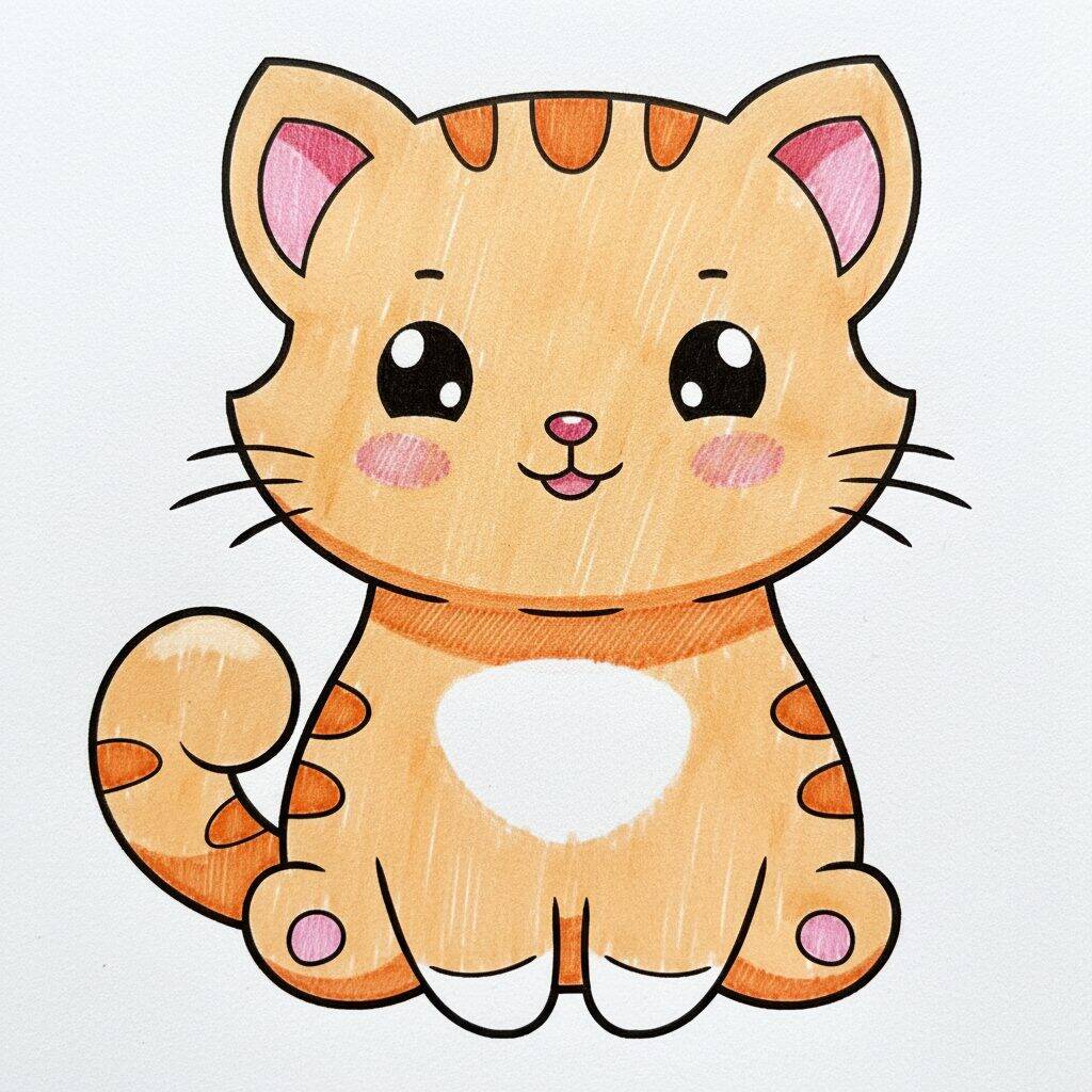 Como Desenhar um Gato Fofo Passo a Passo