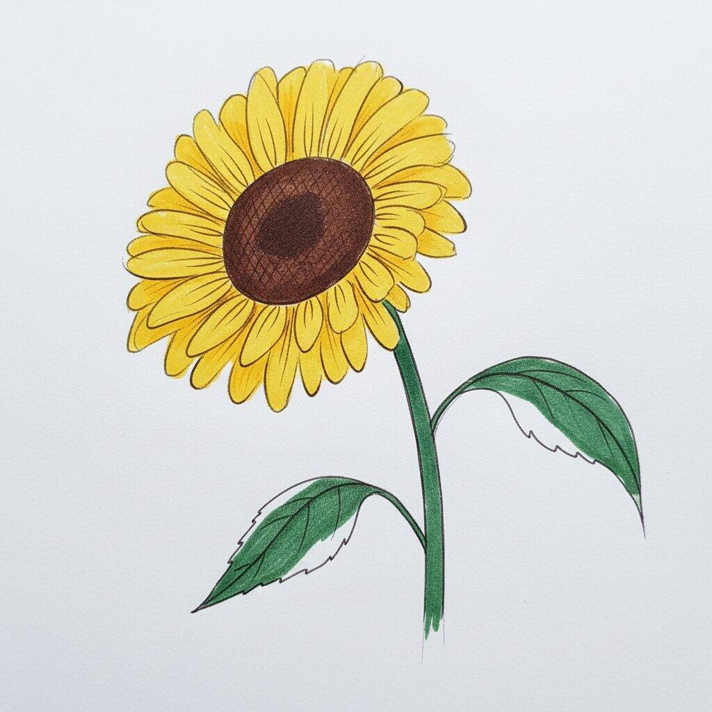 Como Desenhar um Girassol Realista - Tutorial de Desenho Passo a Passo