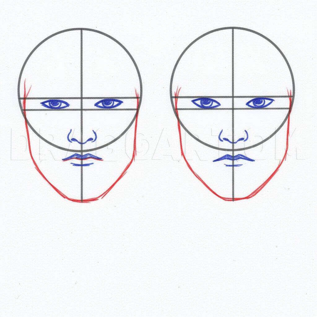 How to Draw a Face – Drawing tutorial – Step 3